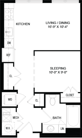 Studio 1 Bathroom Apartment for rent at Portside at East Pier in East Boston, MA