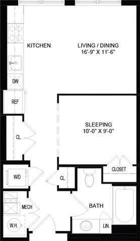 Studio 1 Bathroom Apartment for rent at Portside at East Pier in East Boston, MA