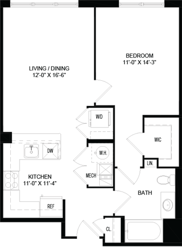 1 Bedroom 1 Bathroom Apartment for rent at Portside at East Pier in East Boston, MA