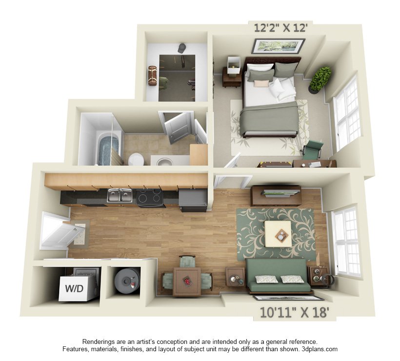 1 Bedroom 1 Bathroom Apartment for rent at The Quarters Grayson House in Austin, TX
