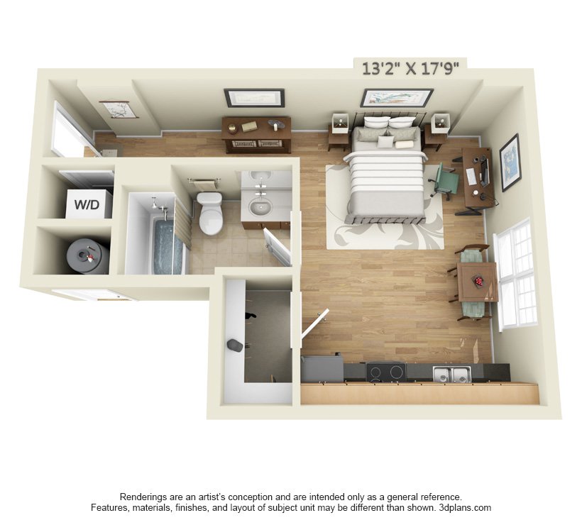 Studio 1 Bathroom Apartment for rent at The Quarters Grayson House in Austin, TX
