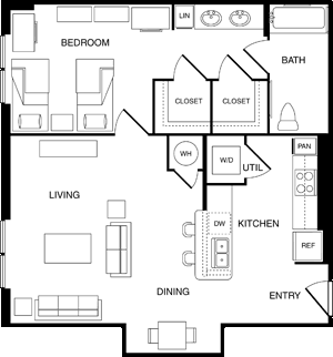 1 Bedroom 1 Bathroom Apartment for rent at The Quarters Grayson House in Austin, TX