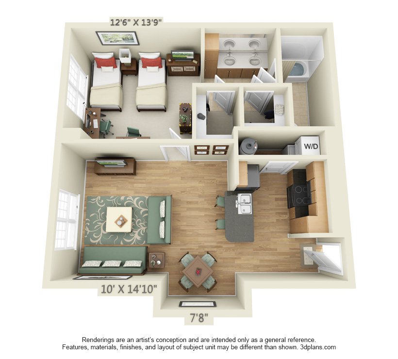 1 Bedroom 1 Bathroom Apartment for rent at The Quarters Grayson House in Austin, TX