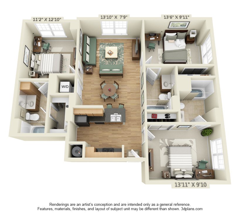 3 Bedrooms 3 Bathrooms Apartment for rent at The Quarters Grayson House in Austin, TX