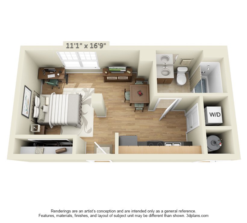 Studio 1 Bathroom Apartment for rent at The Quarters Nueces House in Austin, TX