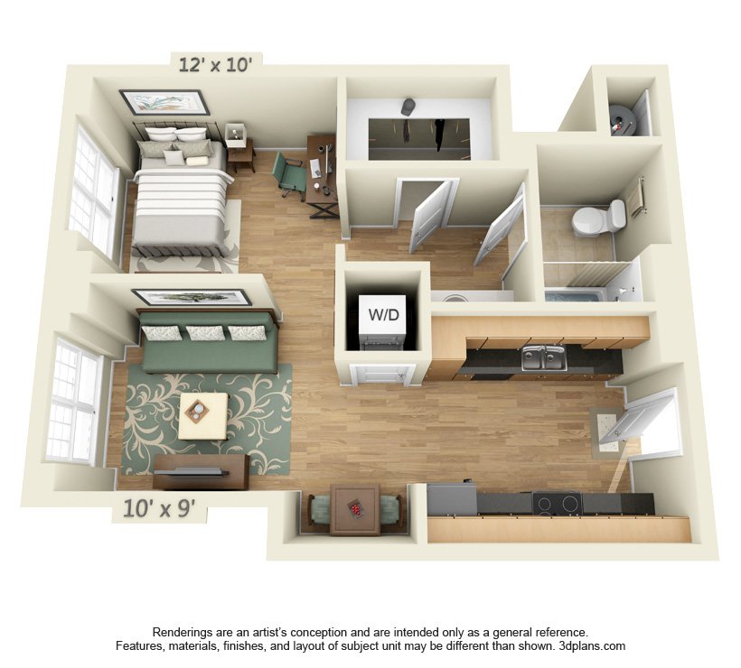 1 Bedroom 1 Bathroom Apartment for rent at The Quarters Nueces House in Austin, TX