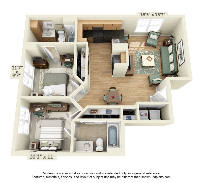 2 Bedrooms 2 Bathrooms Apartment for rent at The Quarters Nueces House in Austin, TX