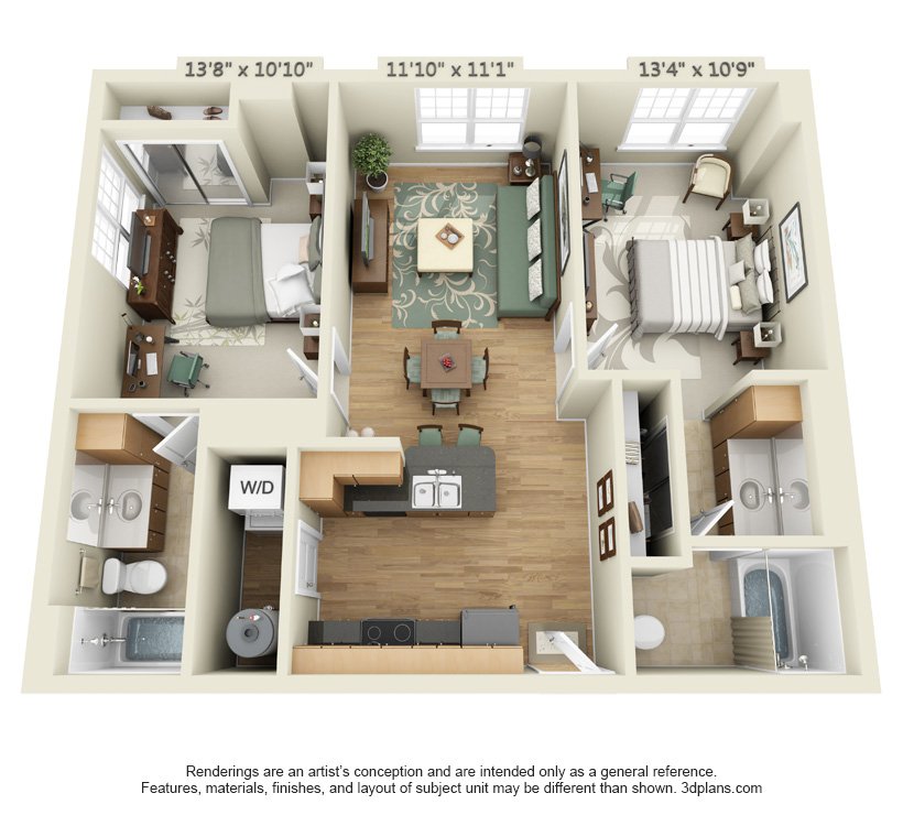 2 Bedrooms 2 Bathrooms Apartment for rent at The Quarters Nueces House in Austin, TX