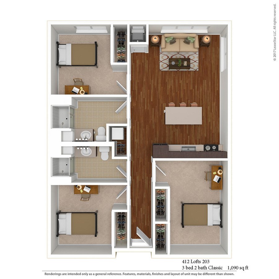 3 Bedrooms 2 Bathrooms Apartment for rent at 412 Lofts in Minneapolis, MN