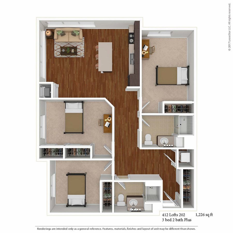 3 Bedrooms 2 Bathrooms Apartment for rent at 412 Lofts in Minneapolis, MN