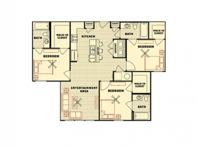 3 Bedrooms 3 Bathrooms Apartment for rent at Catalyst in Tallahassee, FL
