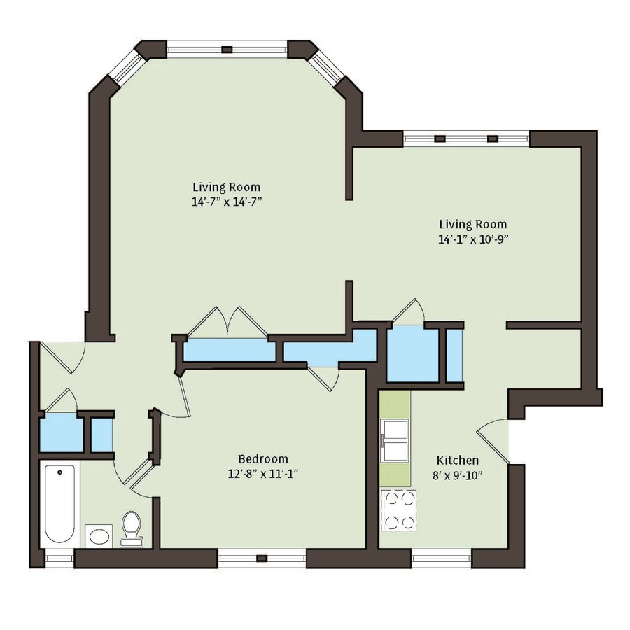 2 Bedrooms 1 Bathroom Apartment for rent at 5034-5046 S. Woodlawn Avenue in Chicago, IL