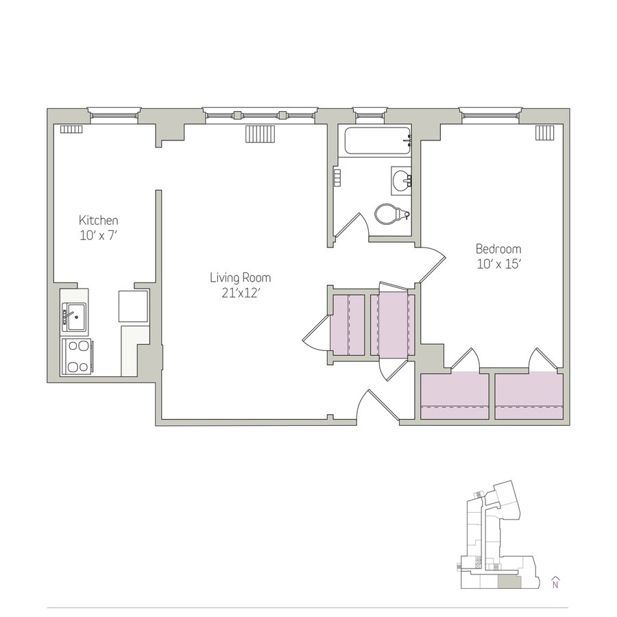 1 Bedroom 1 Bathroom Apartment for rent at East Park Tower in Chicago, IL