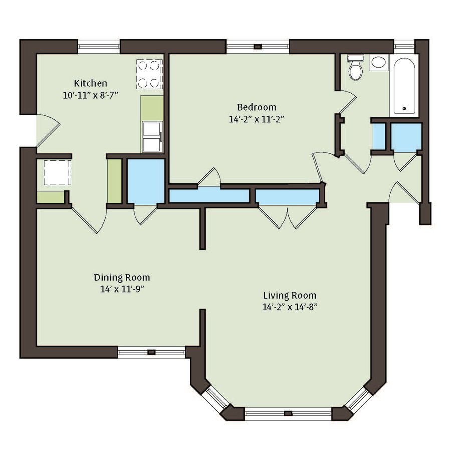 1 Bedroom 1 Bathroom Apartment for rent at 5034-5046 S. Woodlawn Avenue in Chicago, IL