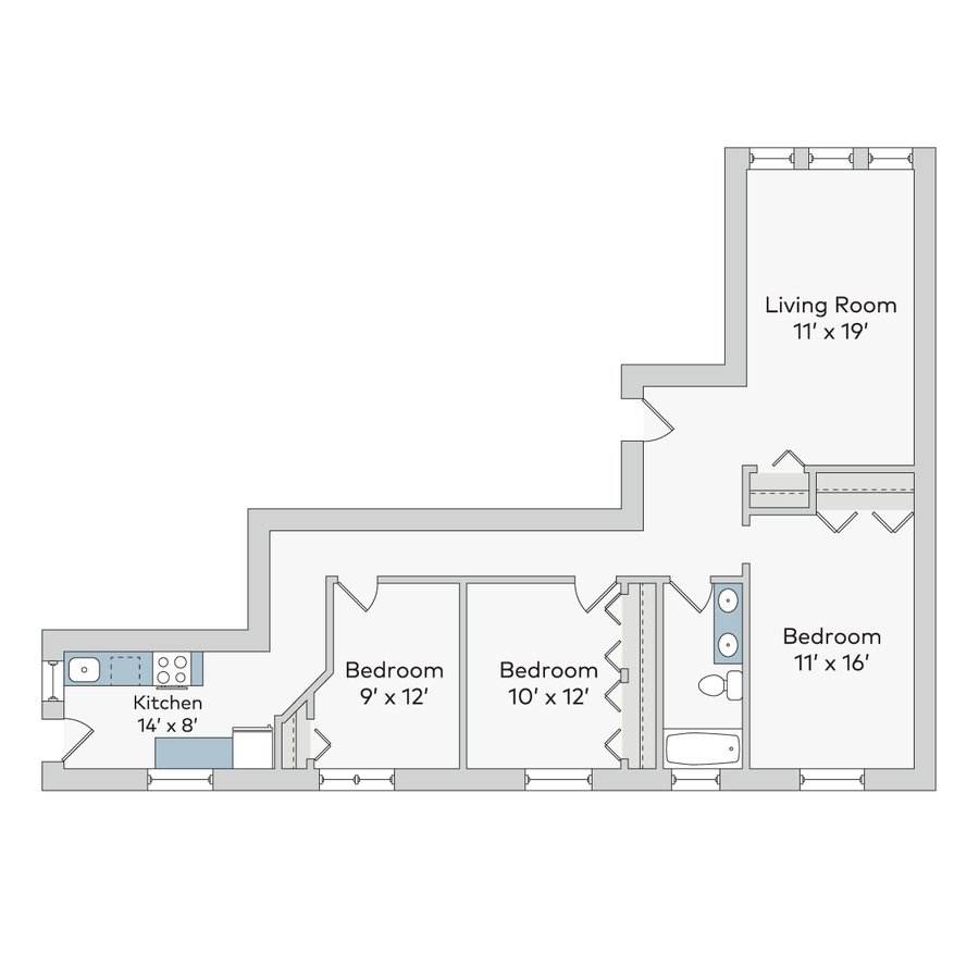 3 Bedrooms 1 Bathroom Apartment for rent at 5222-38 S. Drexel Avenue in Chicago, IL
