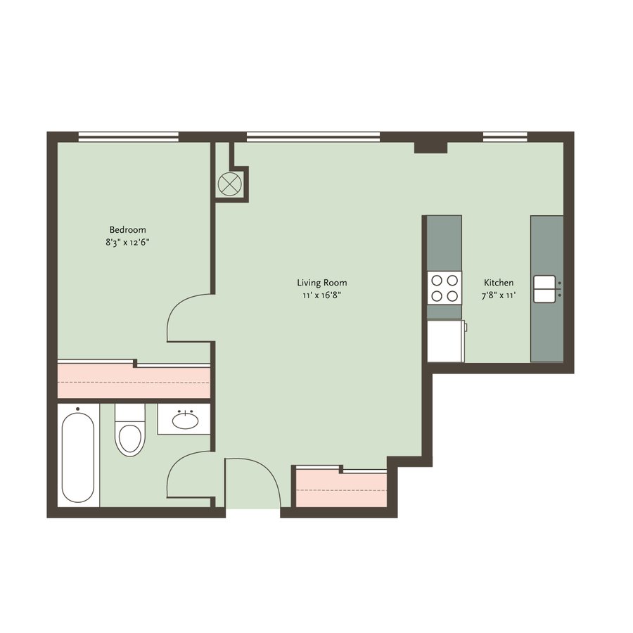 1 Bedroom 1 Bathroom Apartment for rent at The Blackwood in Chicago, IL