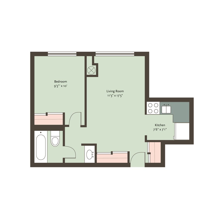 1 Bedroom 1 Bathroom Apartment for rent at The Blackwood in Chicago, IL