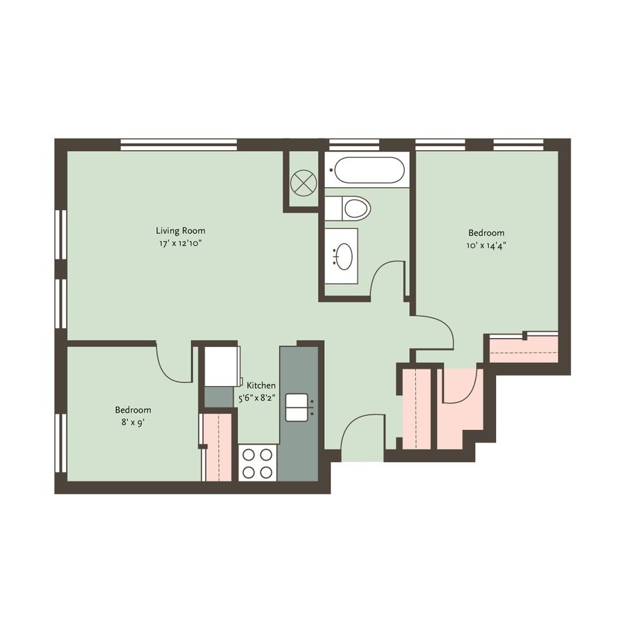 2 Bedrooms 1 Bathroom Apartment for rent at The Blackwood in Chicago, IL