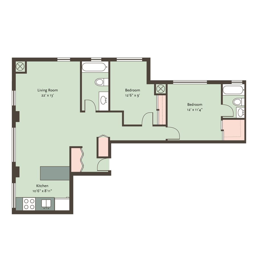 2 Bedrooms 2 Bathrooms Apartment for rent at The Blackwood in Chicago, IL