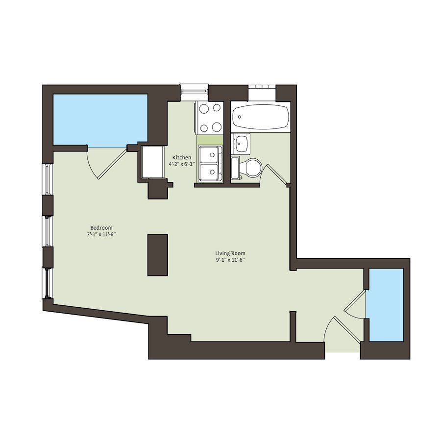 1 Bedroom 1 Bathroom Apartment for rent at 5336-5338 S. Hyde Park Boulevard in Chicago, IL