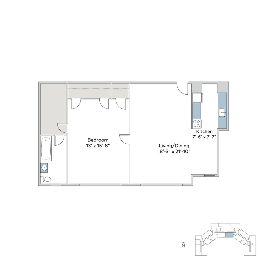 1 Bedroom 1 Bathroom Apartment for rent at Windermere House in Chicago, IL