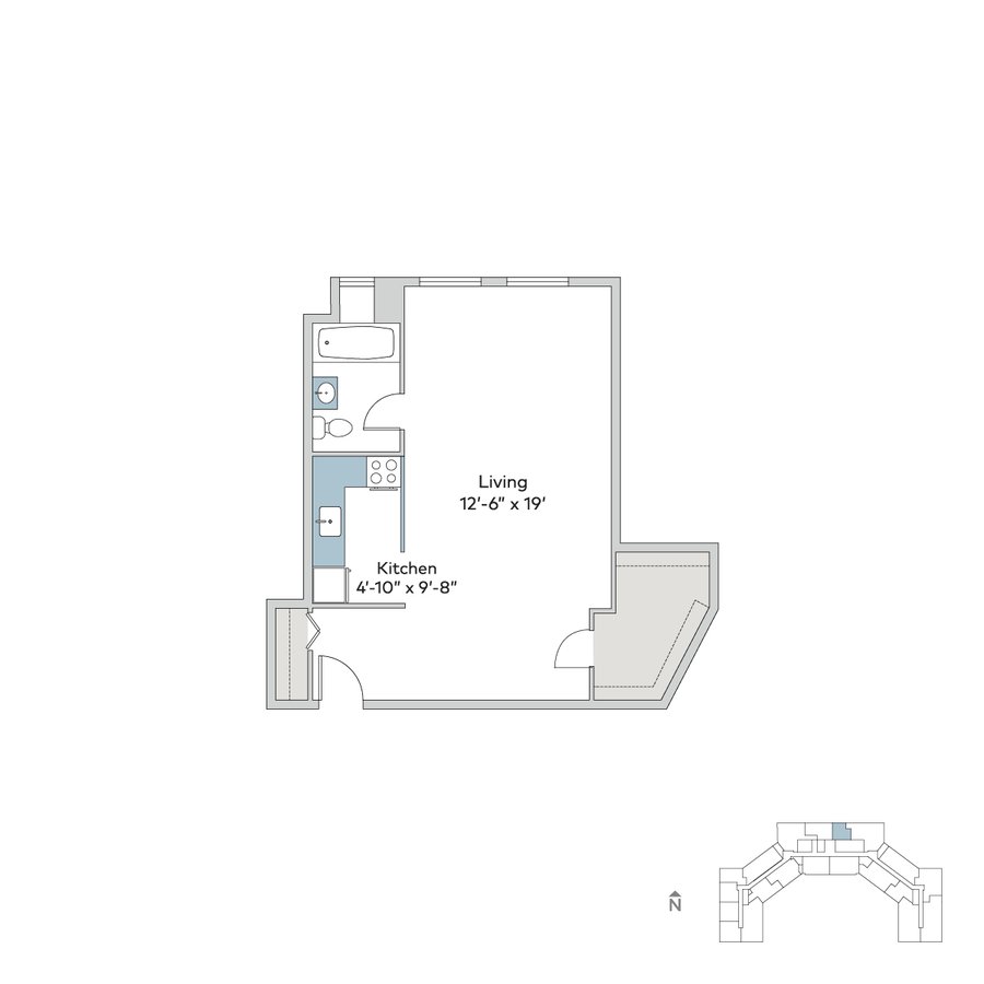 Studio 1 Bathroom Apartment for rent at Windermere House in Chicago, IL