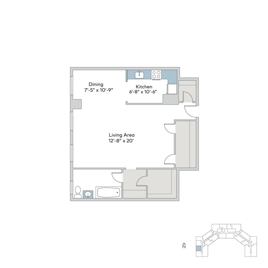 Studio 1 Bathroom Apartment for rent at Windermere House in Chicago, IL