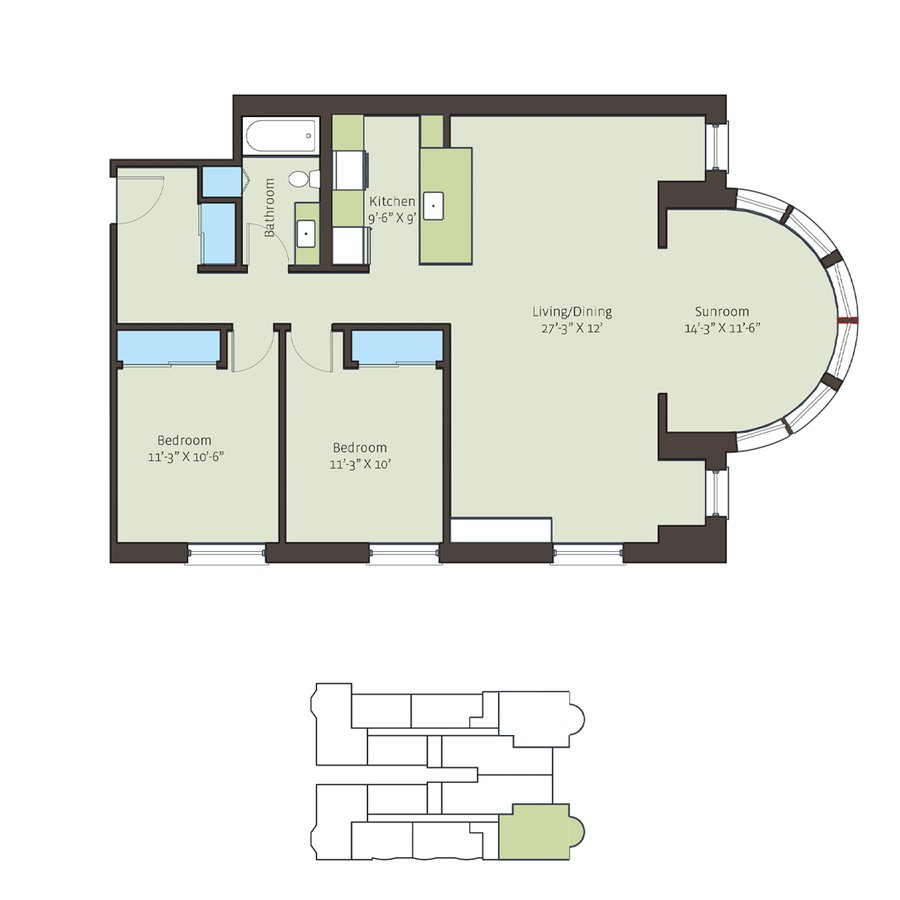 2 Bedrooms 1 Bathroom Apartment for rent at Paramour in Chicago, IL