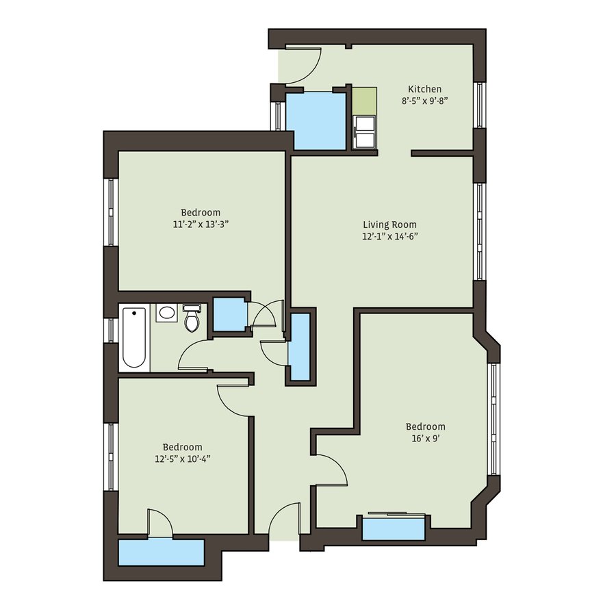 3 Bedrooms 1 Bathroom Apartment for rent at 5034-5046 S. Woodlawn Avenue in Chicago, IL