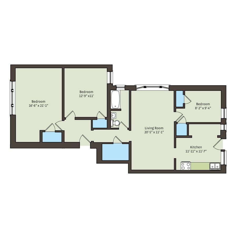 3 Bedrooms 1 Bathroom Apartment for rent at 5339-5345 S. Woodlawn Avenue in Chicago, IL