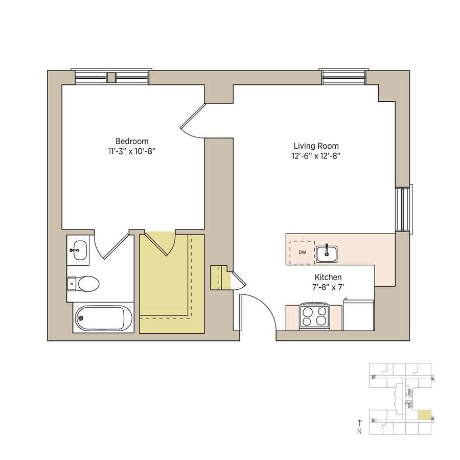 1 Bedroom 1 Bathroom Apartment for rent at The Del Prado in Chicago, IL