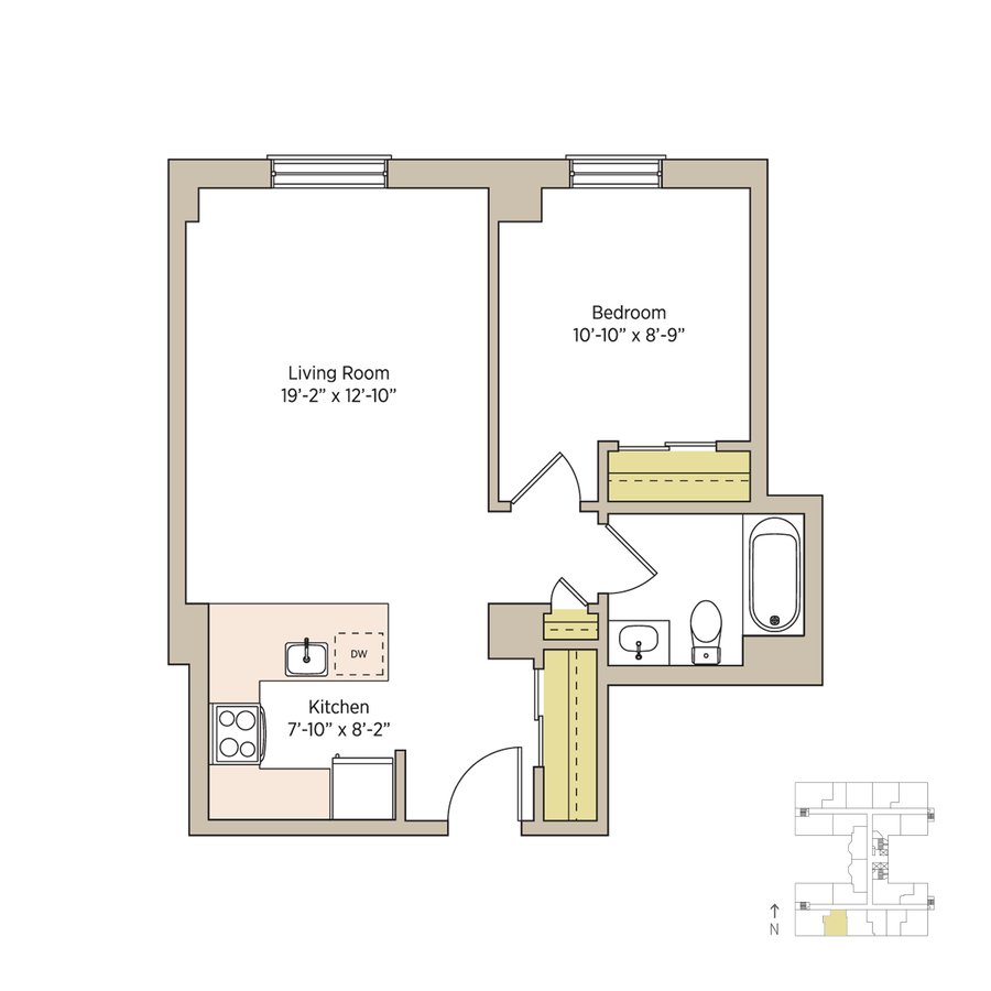 1 Bedroom 1 Bathroom Apartment for rent at The Del Prado in Chicago, IL