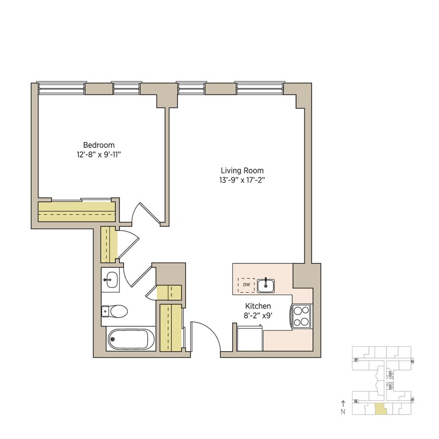1 Bedroom 1 Bathroom Apartment for rent at The Del Prado in Chicago, IL