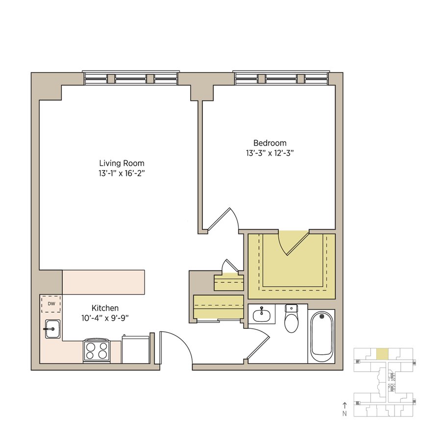 1 Bedroom 1 Bathroom Apartment for rent at The Del Prado in Chicago, IL