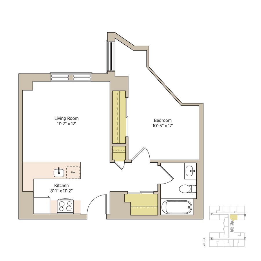 1 Bedroom 1 Bathroom Apartment for rent at The Del Prado in Chicago, IL