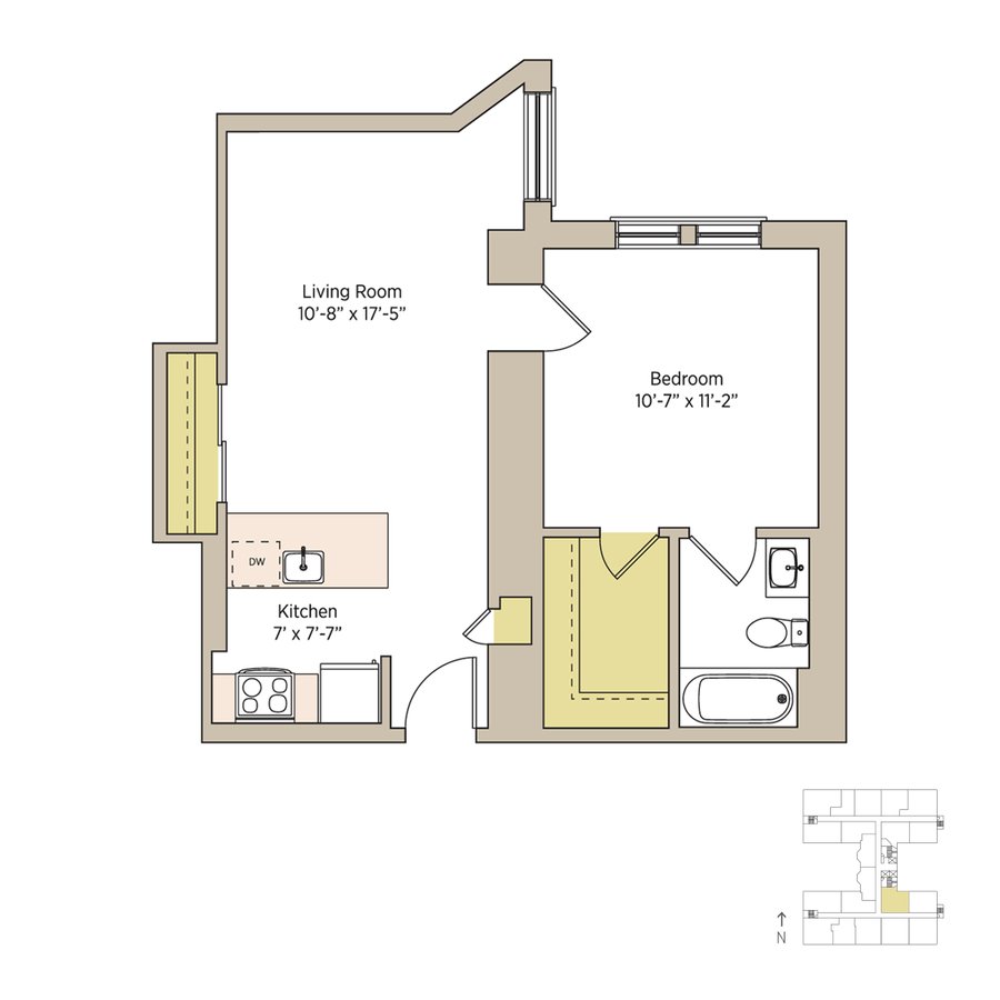 1 Bedroom 1 Bathroom Apartment for rent at The Del Prado in Chicago, IL
