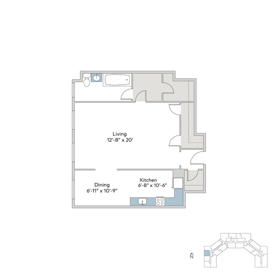 Studio 1 Bathroom Apartment for rent at Windermere House in Chicago, IL