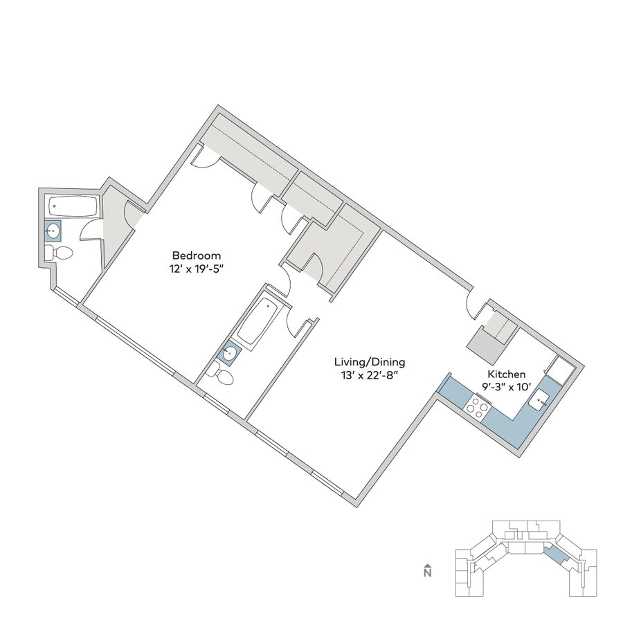 1 Bedroom 2 Bathrooms Apartment for rent at Windermere House in Chicago, IL