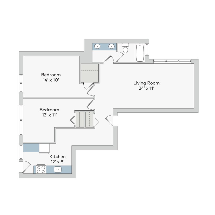 2 Bedrooms 1 Bathroom Apartment for rent at 5222-38 S. Drexel Avenue in Chicago, IL