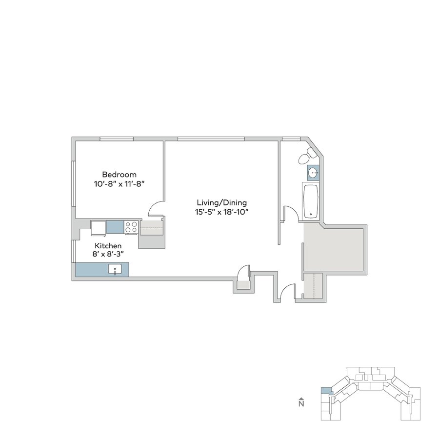 1 Bedroom 1 Bathroom Apartment for rent at Windermere House in Chicago, IL