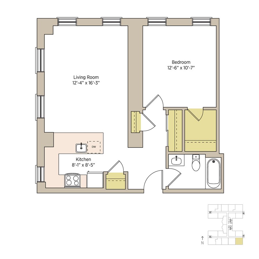 1 Bedroom 1 Bathroom Apartment for rent at The Del Prado in Chicago, IL