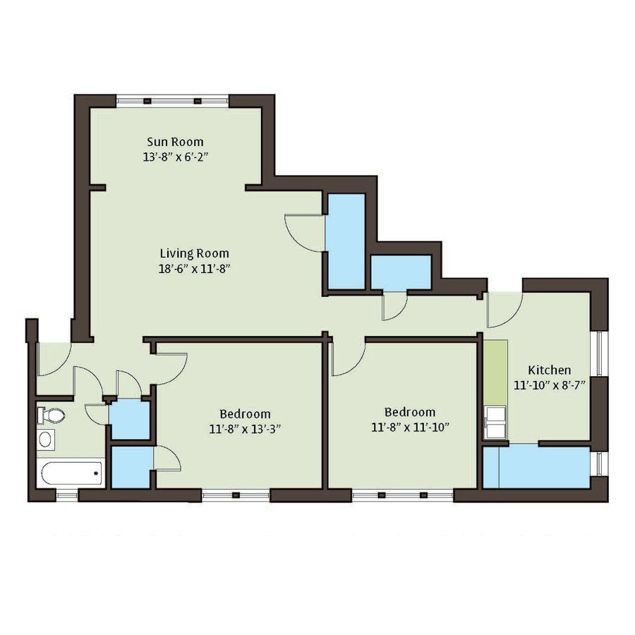 2 Bedrooms 1 Bathroom Apartment for rent at 5034-5046 S. Woodlawn Avenue in Chicago, IL