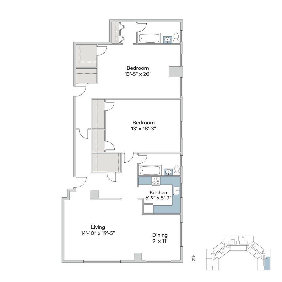 2 Bedrooms 2 Bathrooms Apartment for rent at Windermere House in Chicago, IL