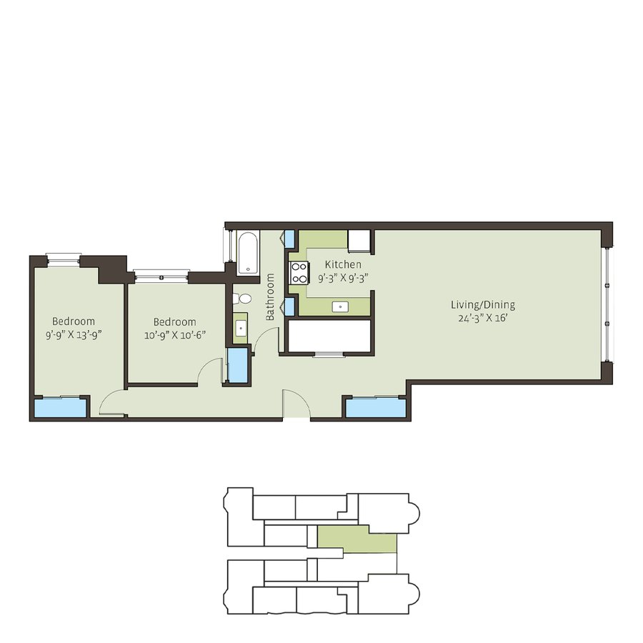 2 Bedrooms 1 Bathroom Apartment for rent at Paramour in Chicago, IL