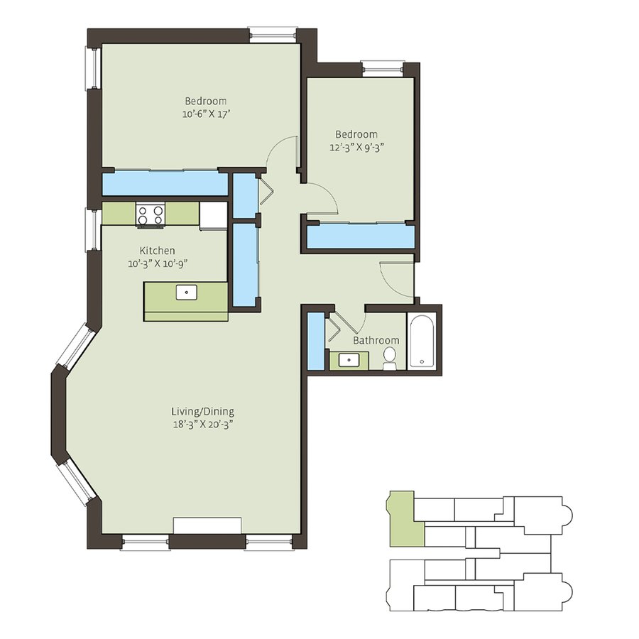 2 Bedrooms 1 Bathroom Apartment for rent at Paramour in Chicago, IL