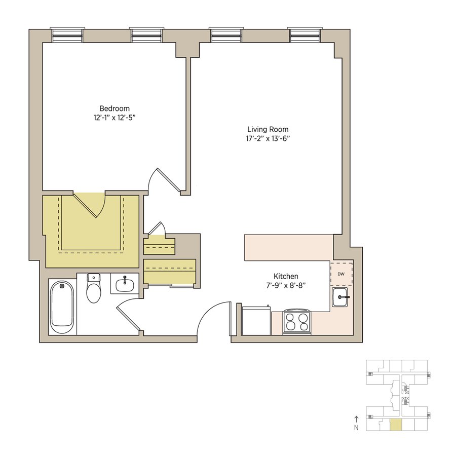 1 Bedroom 1 Bathroom Apartment for rent at The Del Prado in Chicago, IL