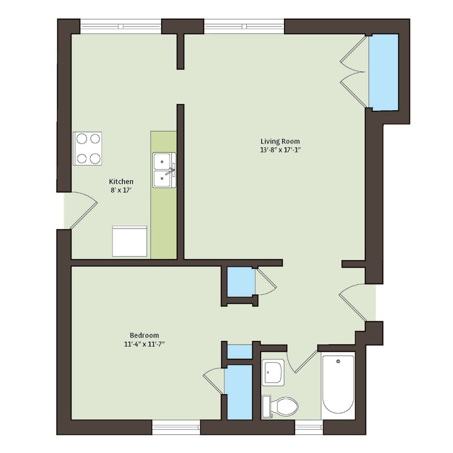 1 Bedroom 1 Bathroom Apartment for rent at 1101 E. Hyde Park Boulevard in Chicago, IL