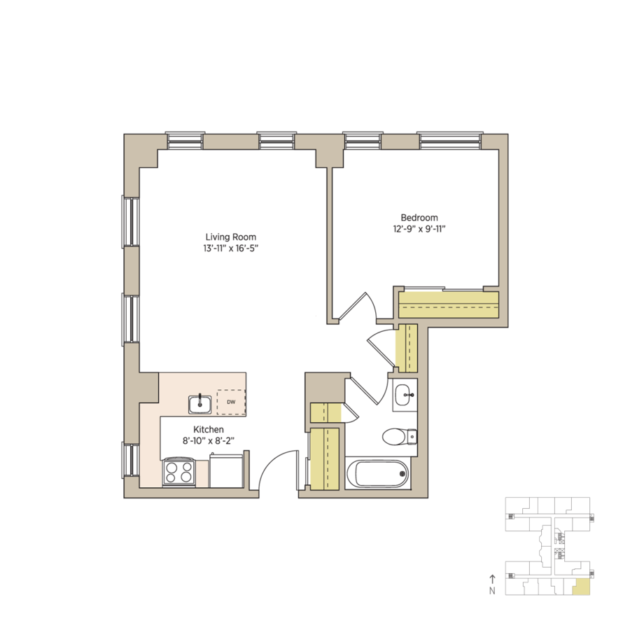 1 Bedroom 1 Bathroom Apartment for rent at The Del Prado in Chicago, IL
