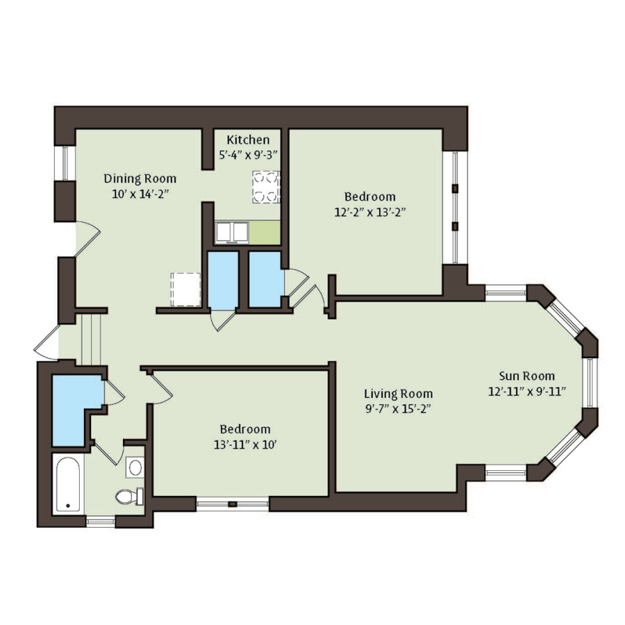 2 Bedrooms 1 Bathroom Apartment for rent at 5034-5046 S. Woodlawn Avenue in Chicago, IL