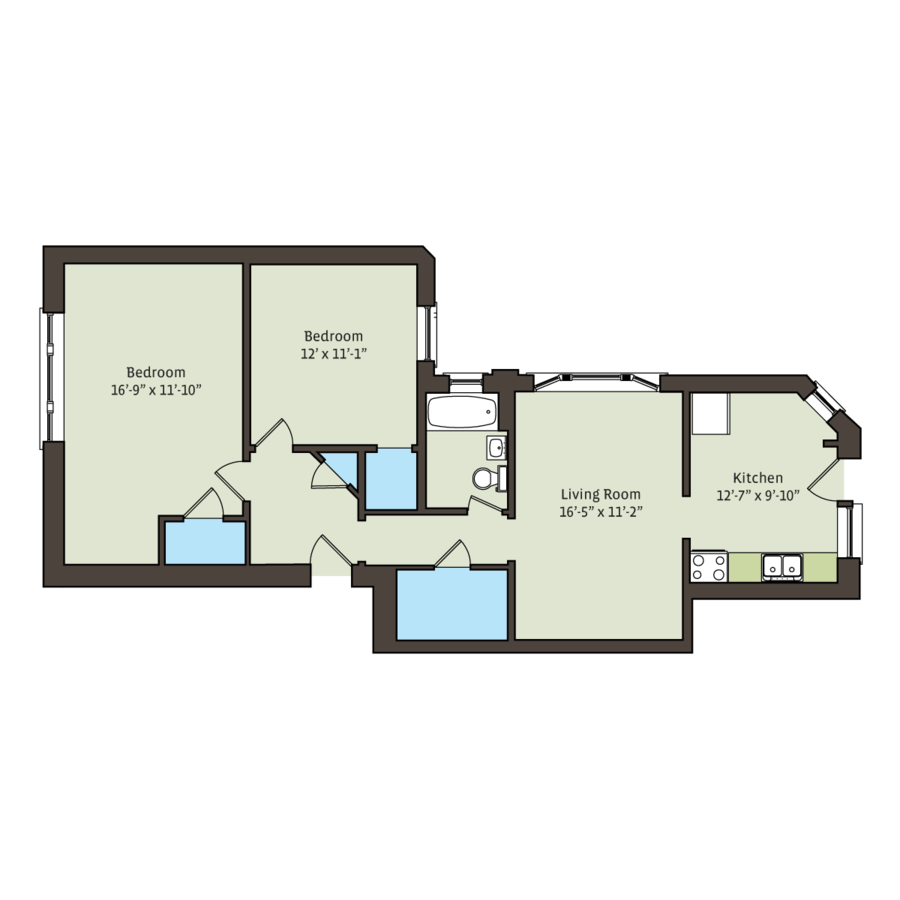 2 Bedrooms 1 Bathroom Apartment for rent at 5339-5345 S. Woodlawn Avenue in Chicago, IL